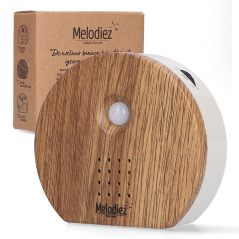Melodiez Bird Sounds House with Sensor - Box Incl. Batteries and 5 Natural Bird, Ocean and Jungle sounds - Birdhouse with Sound - Bird Sound House for the Toilet