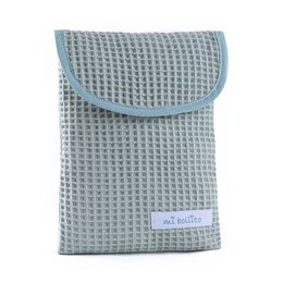 Organiseringstaske til ble- og babyservietter, præget stof i 100% bomuld, hurtig velcrolukning, praktisk og elegant.