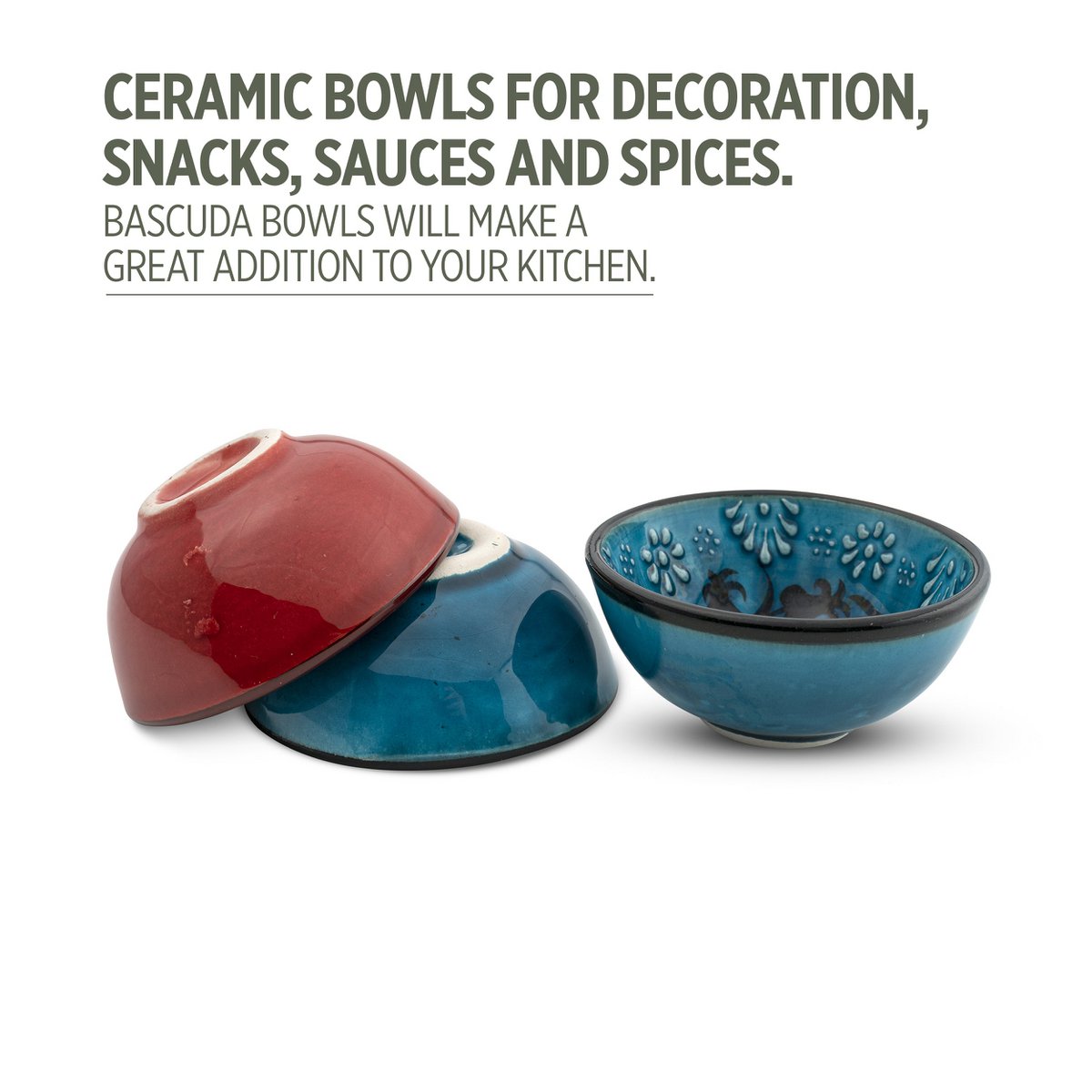 Zestaw 6 małych ozdobnych misek ceramicznych, wielokolorowy styl 8cm