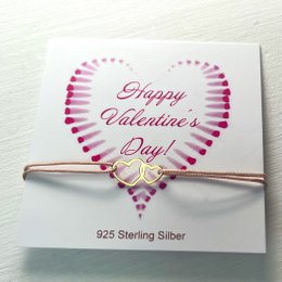 Armbånd 2 hjerter 925 sølv