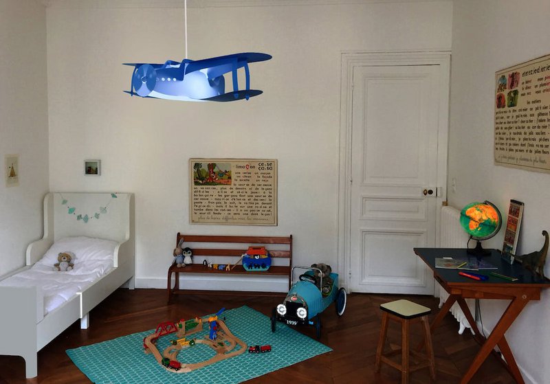 LAMPADA A SOSPENSIONE PER BAMBINI AEREO BLU