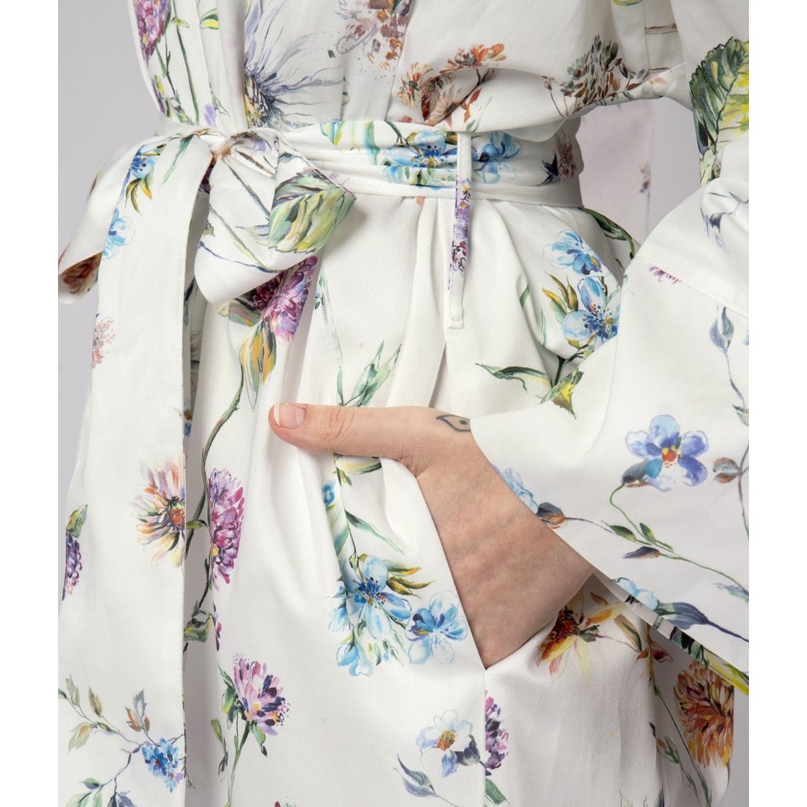 Sateen Bathrobe Kimono Midsummer