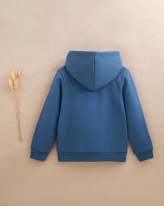 Blauer Kapuzenpullover für Jungen mit Fahrradgrafik P110-16605223