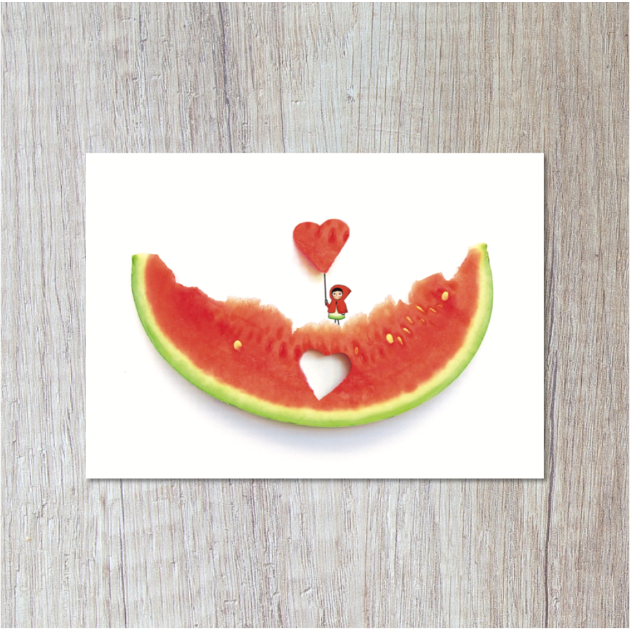 Postal | corazón de melón