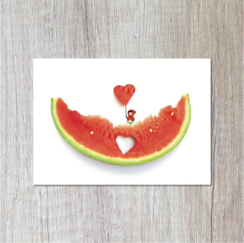 Postal | corazón de melón