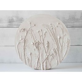 Quadro rotondo, decorazione da parete, scultura da parete, quadro in rilievo, bianco, 26 cm