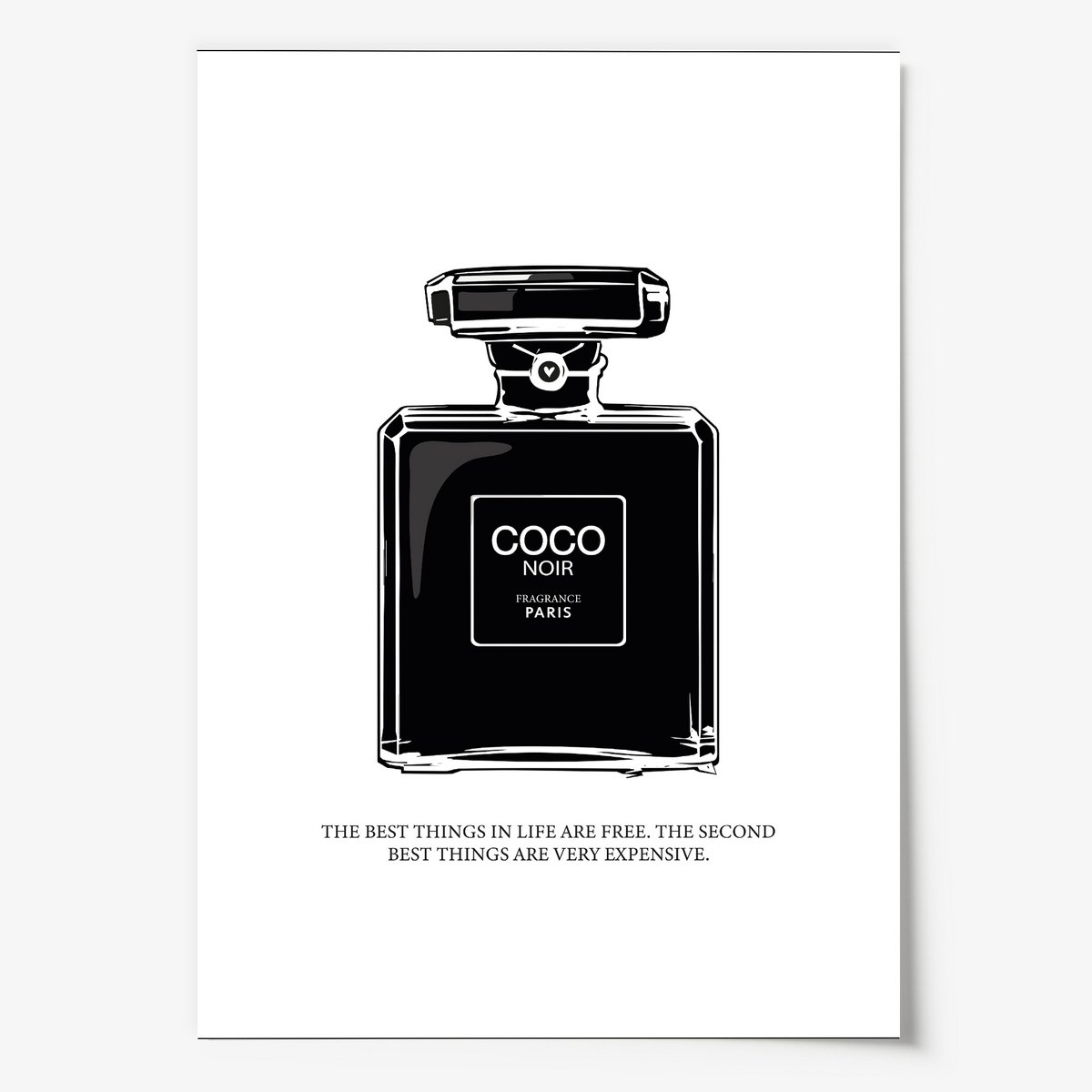Poster: Coco Noir Perfume Bottle Illustration