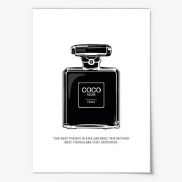Poster: Coco Noir Perfume Bottle Illustration