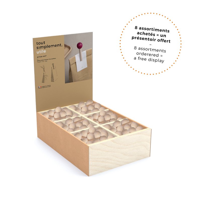 Assortiment de 24 pinces à sachet en bois "Pince-mi"