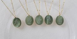 Botanical Mother of Pearl Medallion Necklace