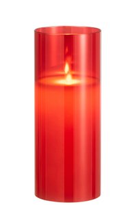 J -Line Lamp Shiny - Glass - Red - Large - LED lights