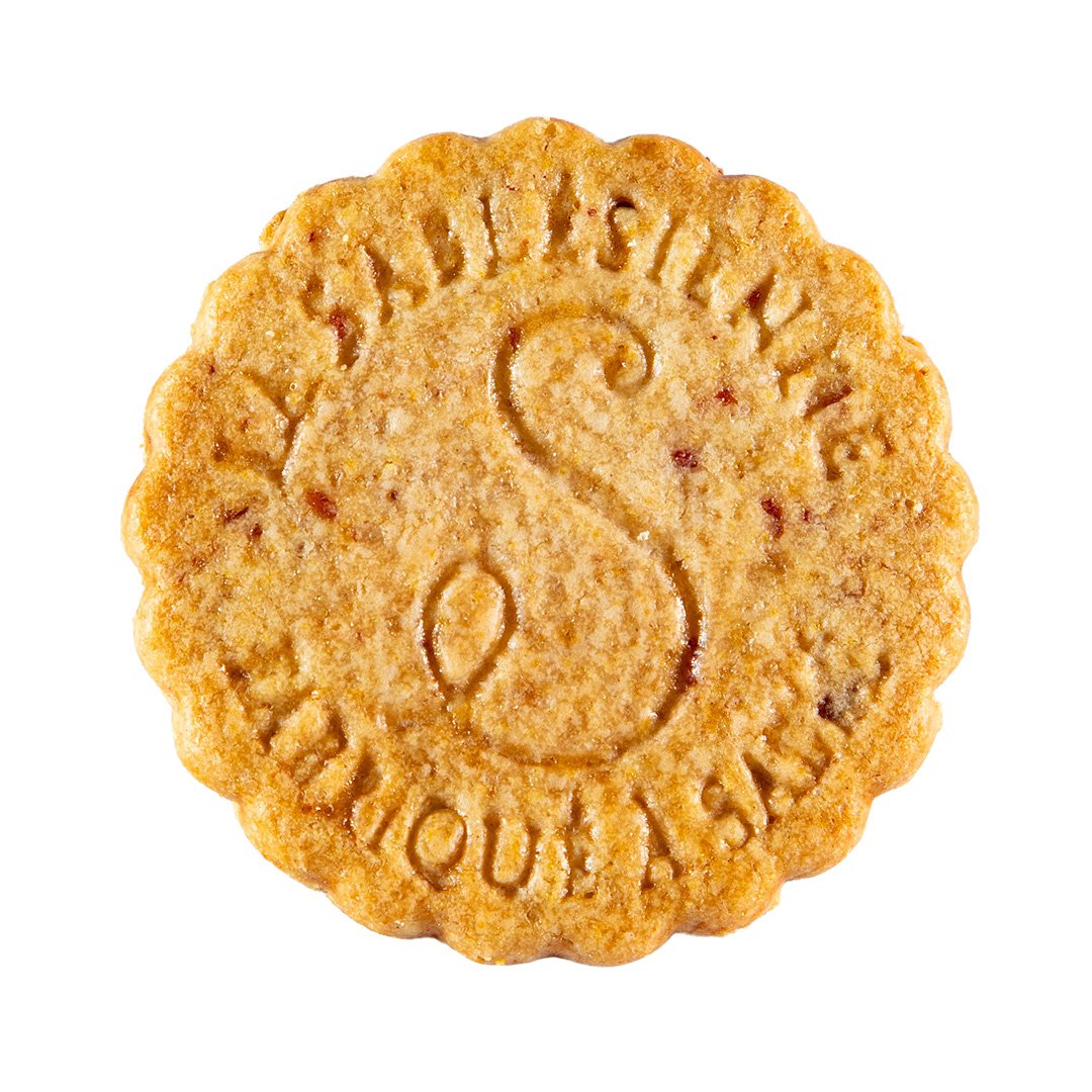 Shortbread cookies with raspberry chips - Mini cardboard cube n°4 35 g