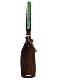 BOHO IBIZA BAG - Mint Ivory shoulder strap (70cm) + Suede bag (Cocoa)