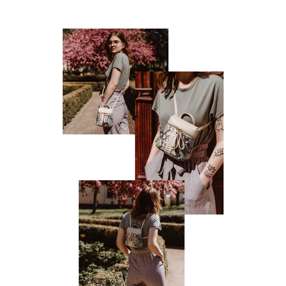 '' JERSEY '' leather shoulder bag / backpack