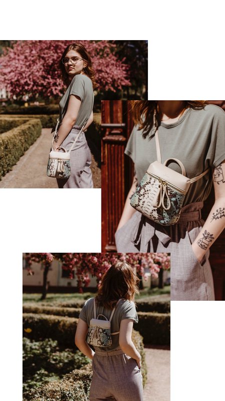 '' JERSEY '' leather shoulder bag / backpack