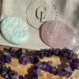Gemstone Troost Gift - Mourning, Loss and Power - Amethyst - Amazonite - Rose Quartz