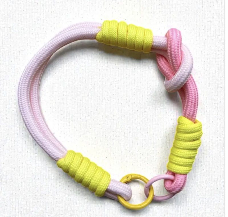 Keychain - cell phone strap - pink-yellow
