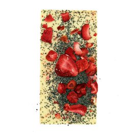 Premium white chocolate - poppy seed, strawberry