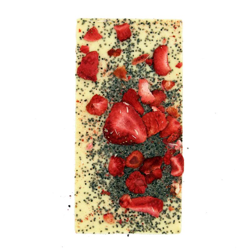 Premium white chocolate - poppy seed, strawberry