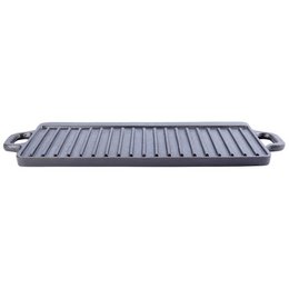 Placa de parrilla Litina de hierro fundido de doble cara 45.4x23 cm
