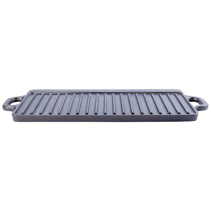 Placa de parrilla Litina de hierro fundido de doble cara 45.4x23 cm