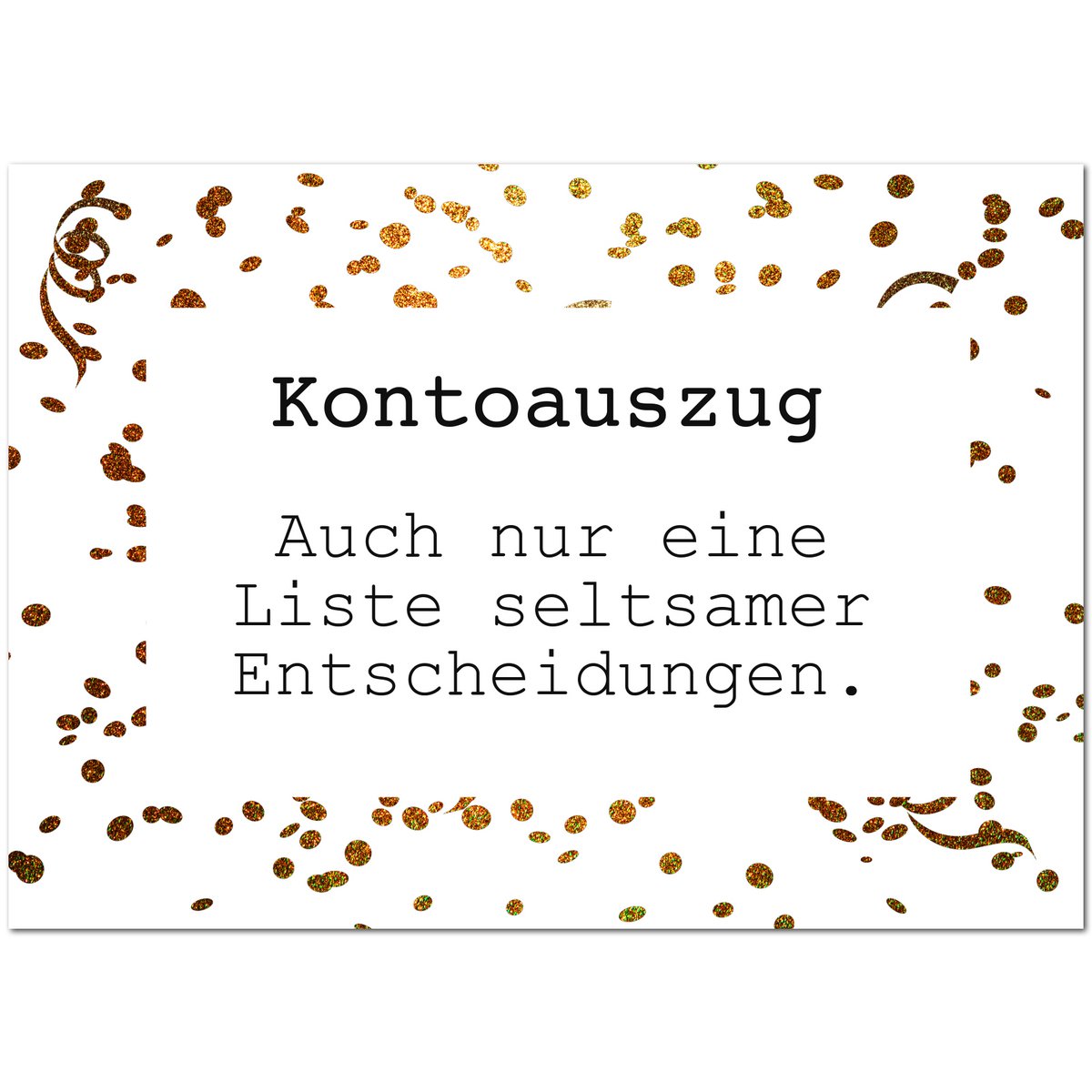 Postkarte "Kontoauszug"