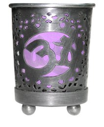 Chakra Votive Holder Insert en verre violet - Couronne
