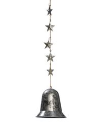 Motion detector bell with stars 60 cmVE6 silver