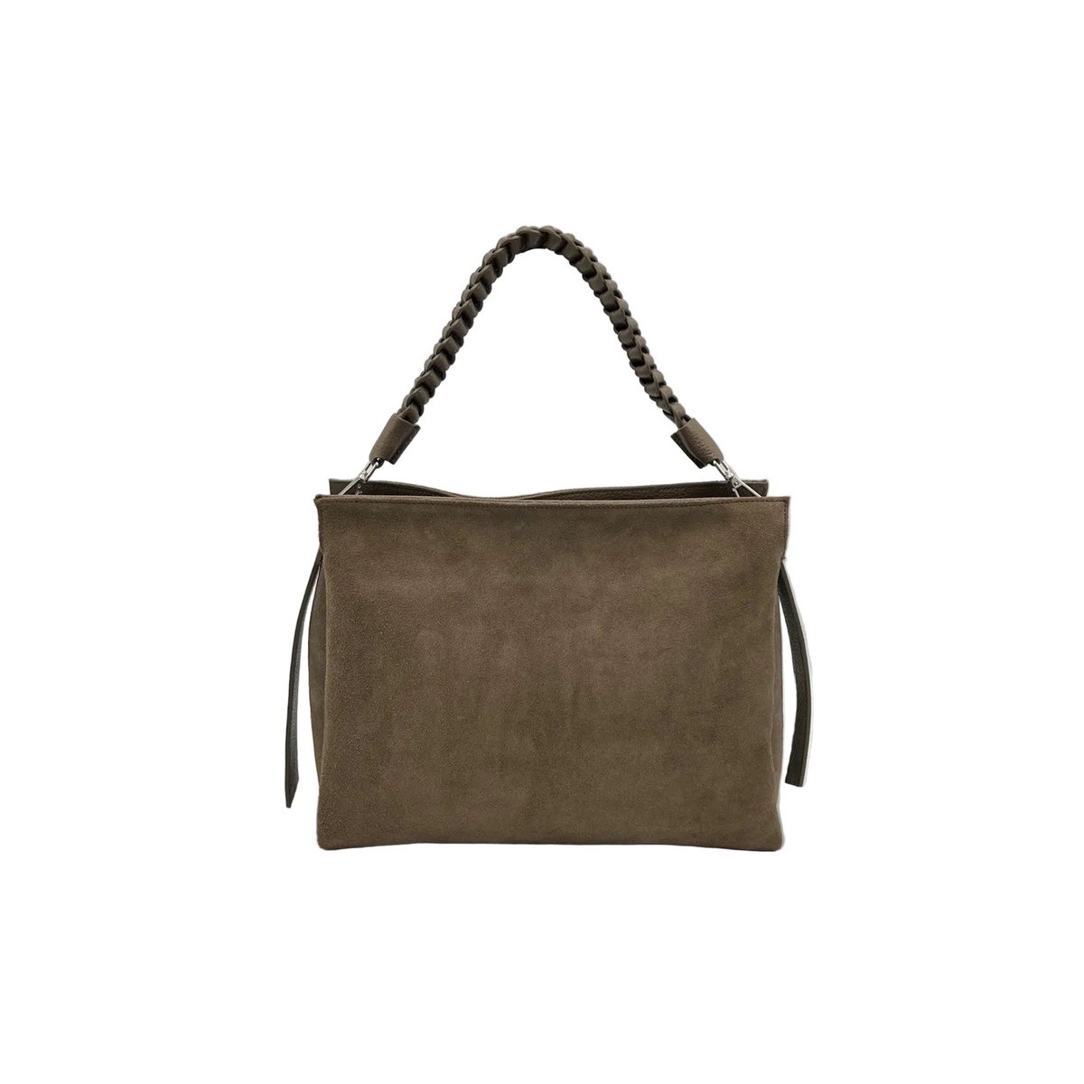Bolso Bandolera de Ante y Piel Verdadera, Made in Italy, art. 112756