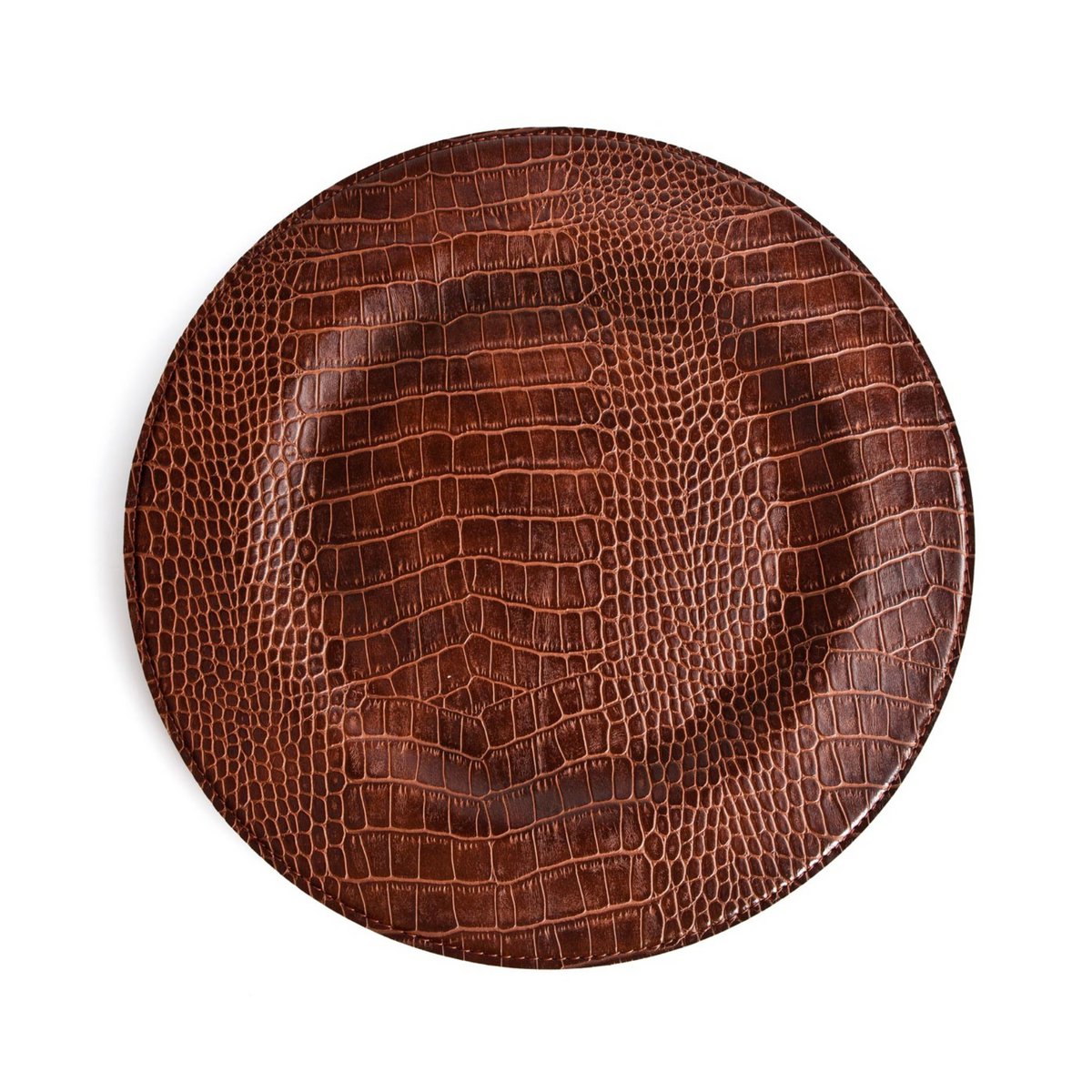 Assiette de chargement, crocodile rond, marron clair