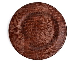 Assiette de chargement, crocodile rond, marron clair