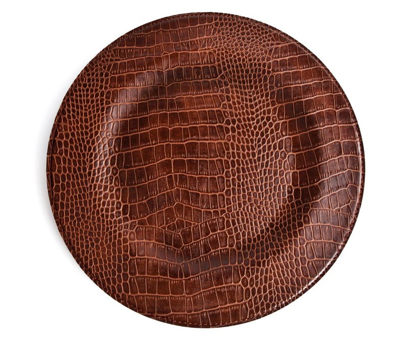 Assiette de chargement, crocodile rond, marron clair