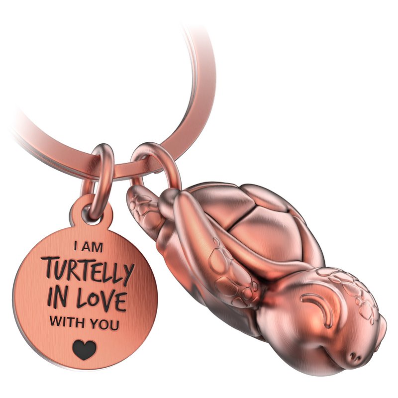 Llavero de tortuga "Turtelly in Love" "Snappy" con grabado - amuleto de la suerte cariñoso