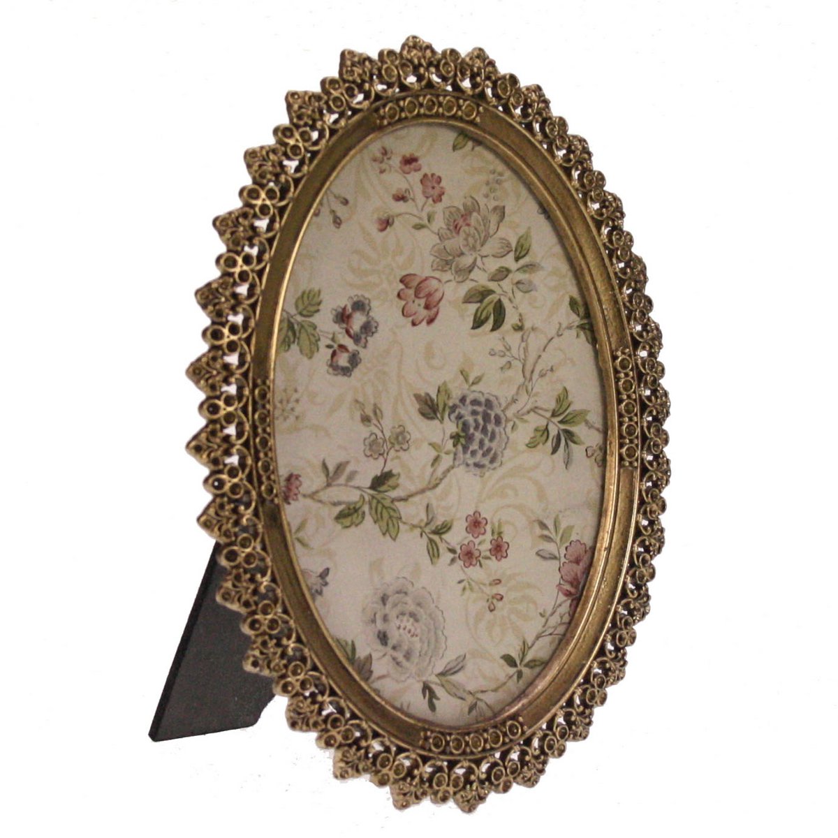 Photo frame oval antique gold colored