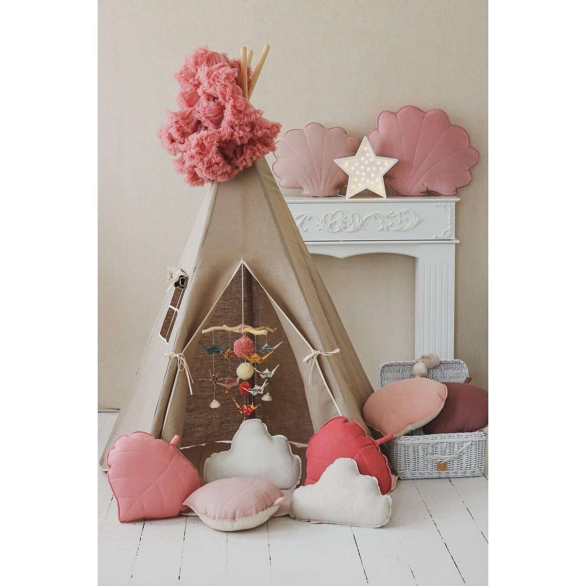Tipi- und Mattenset „Natural Linen“