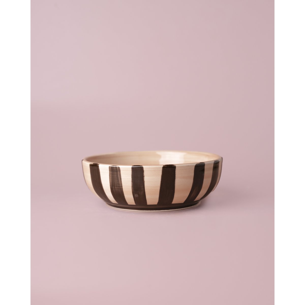 Medium Vintage Pottery Grater Bowl Pink and Brown - CHOCOLATE