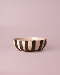 Medium Vintage Pottery Grater Bowl Pink and Brown - CHOCOLATE