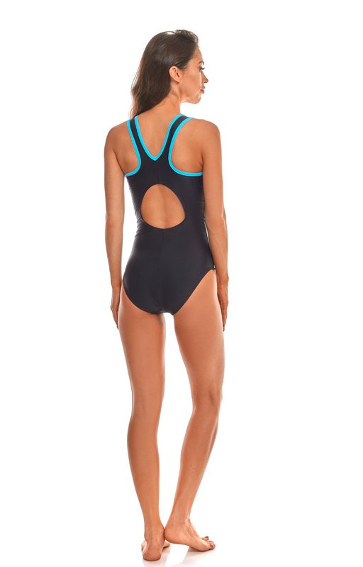 T8125-01 | Women's Sports Swimsuit - Sustainable, Econyl® Recycled, Made in EU, Quick -Drying - Black
