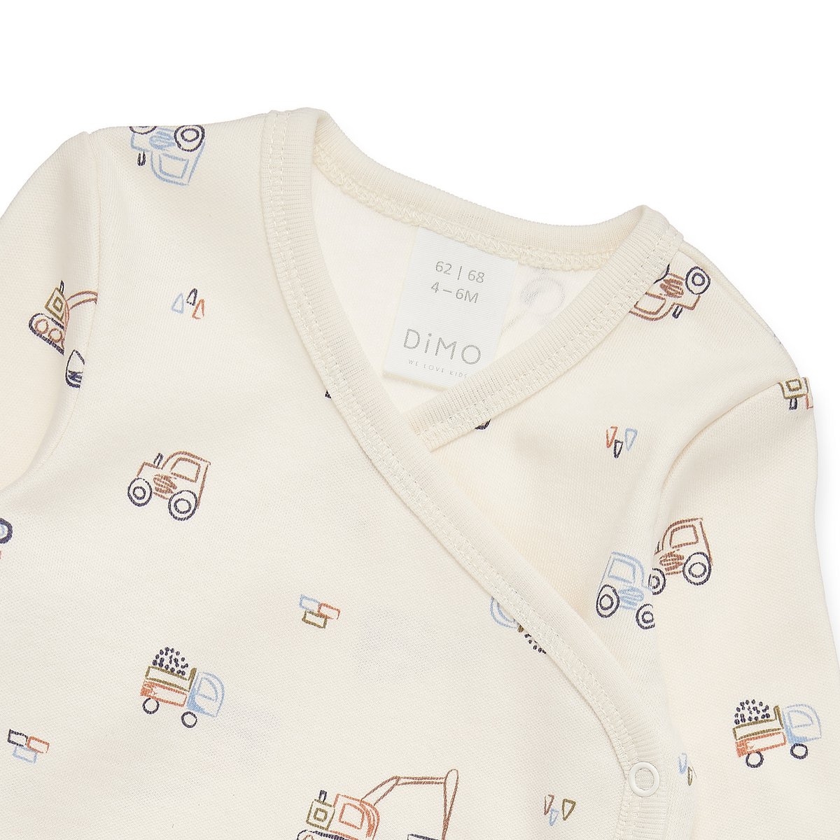 Babyoverslagrompertje lange mouwen - interlock - beige