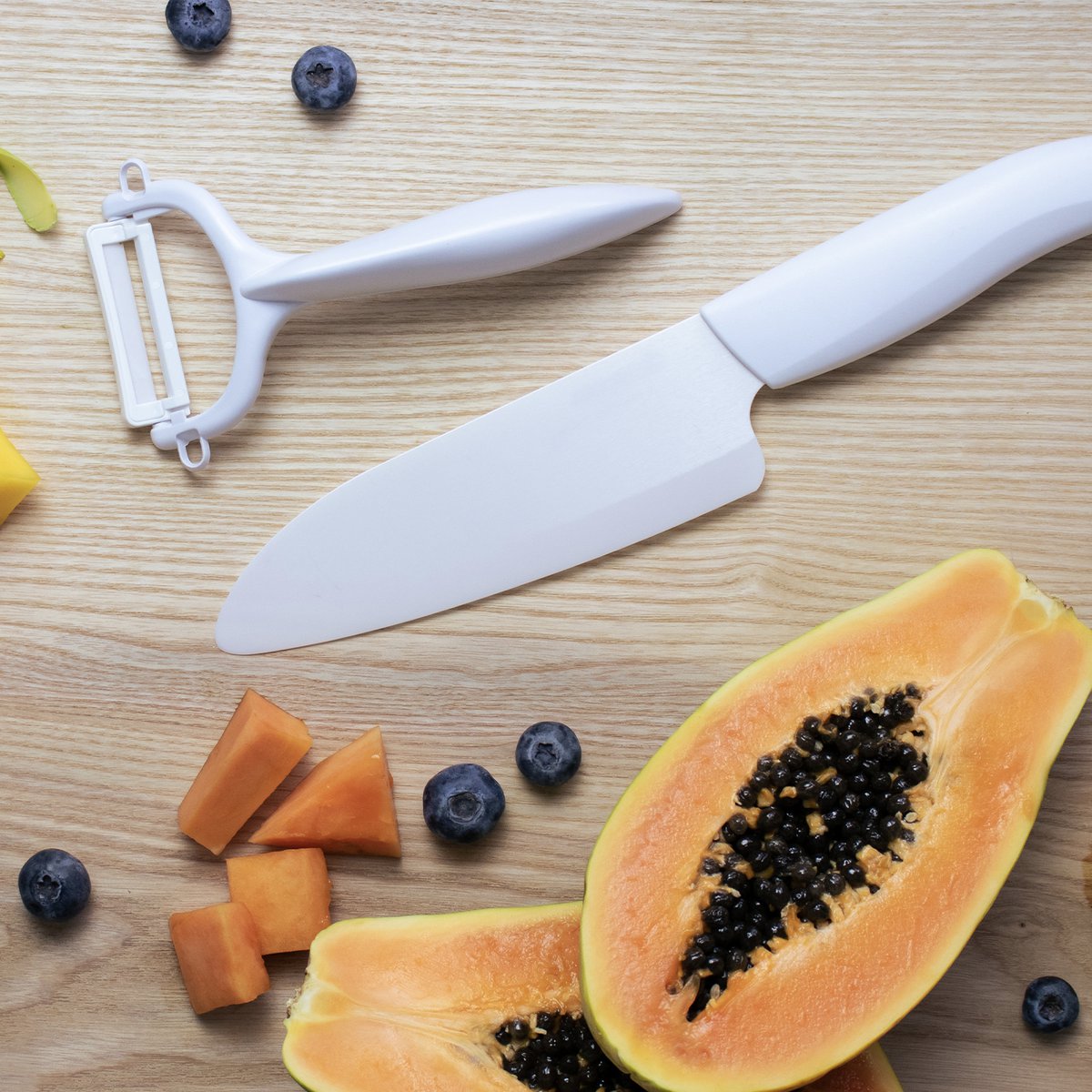 WHITE GEN ceramic santoku knife, blade: 14 cm