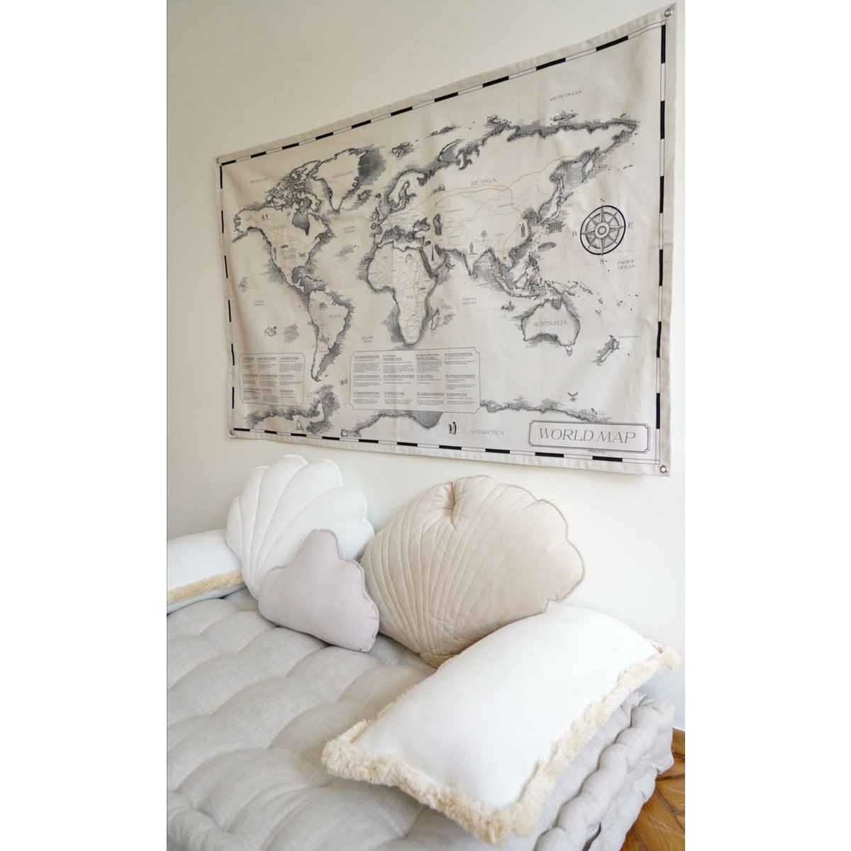 Cotton world map for children "Civilisational achievements"
