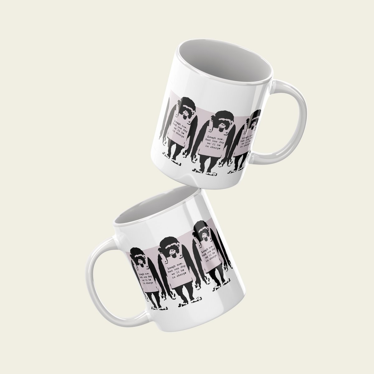 Taza de cerámica Banksy 325ml - Ríete ahora