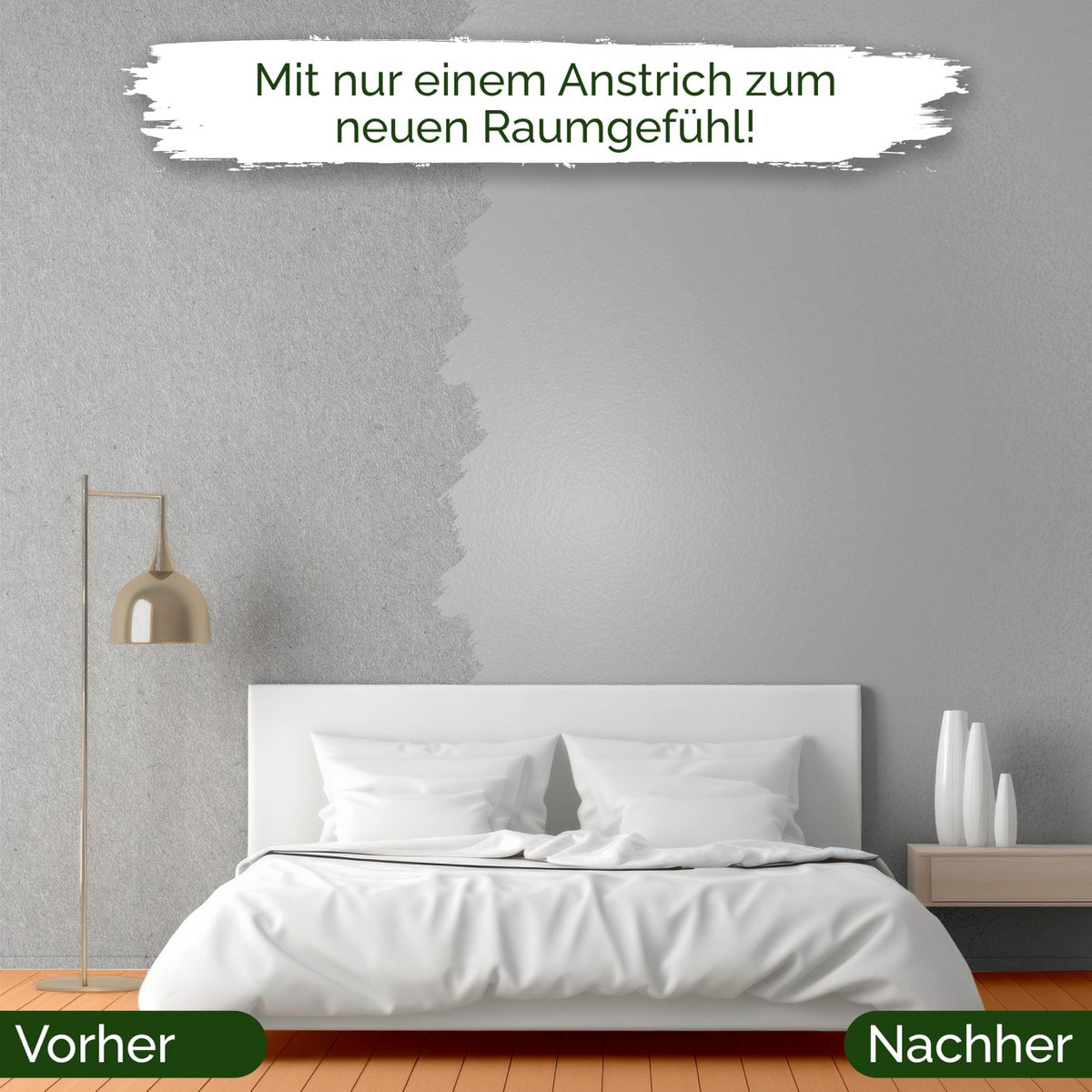 Veluxis® Wandfarbe Grau für den Innenraum - 2,5 Liter & Deckkraft-Klasse 1, Streifenfrei, tropfarm & Öko Farbe, VOC-frei - (Pure Pitaya)