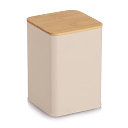 Opbevaringsglas med bambus låg, 1100 ml, metal