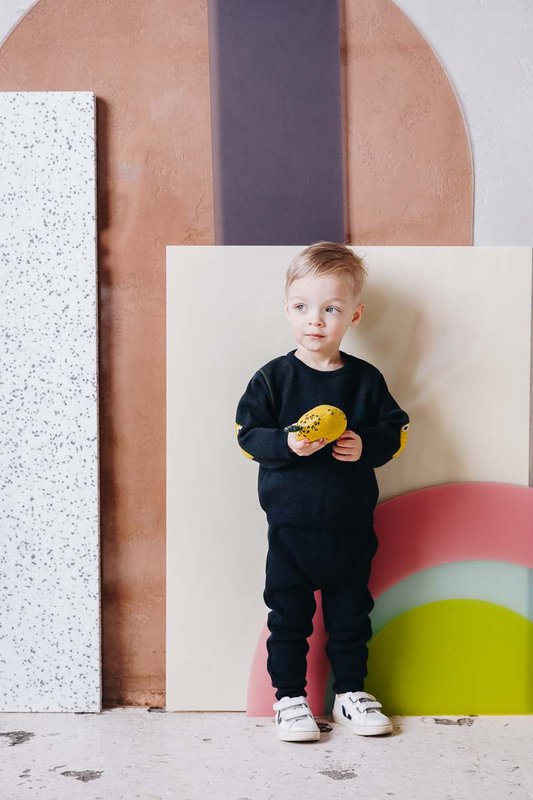 Bio Pullover " Lemon" Dunkelgrau