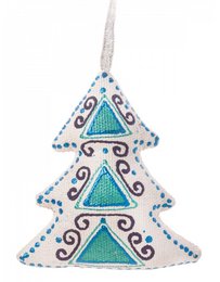 A silver and emerald christmas tree