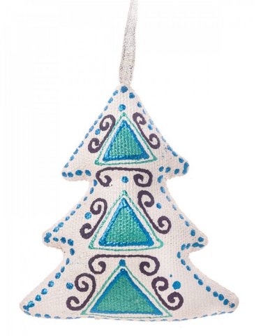 Een zilveren en smaragdgroene kerstboom