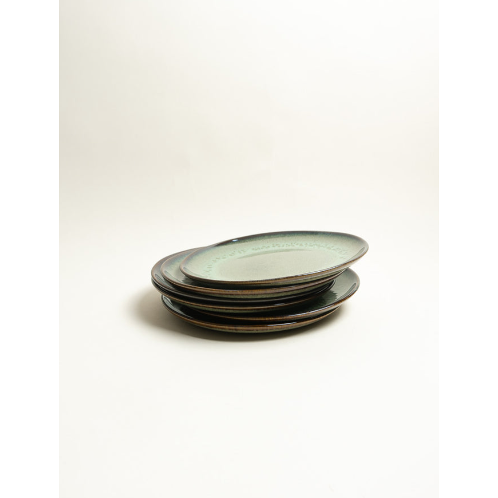 Evora dinner plate green x 6