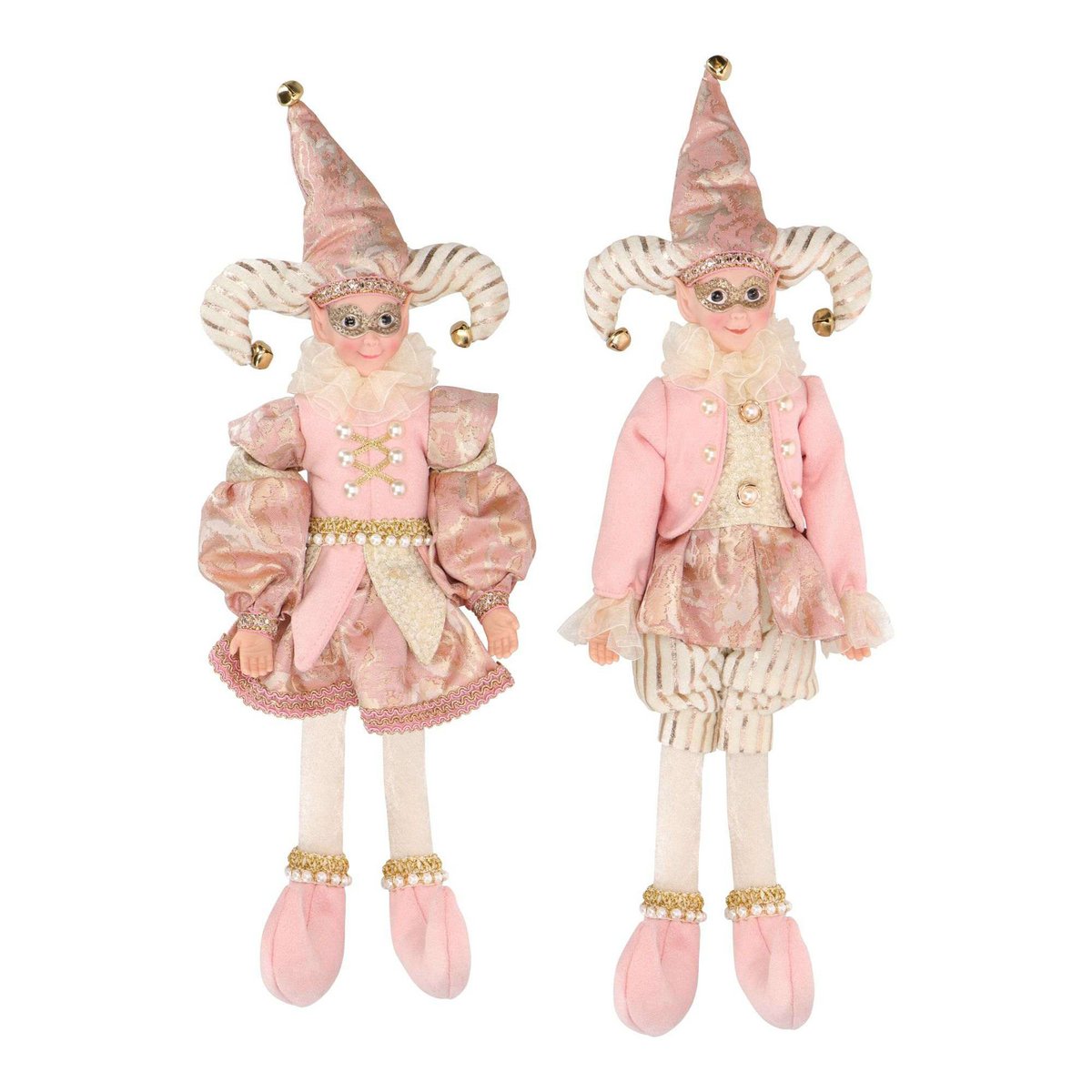 Jester hanging fabric ornament 2 ass
