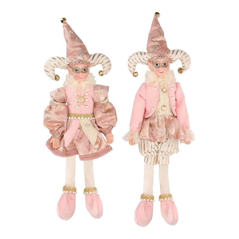 Jester hanging fabric ornament 2 ass